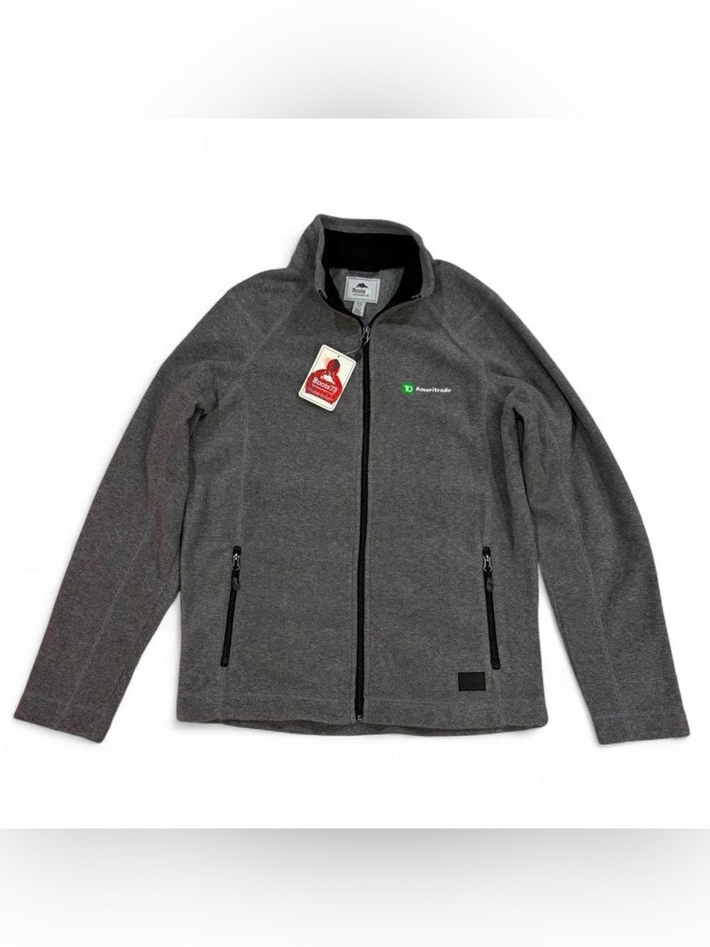 NEW Roots TD Bank Ameritrade gray fleece jacket